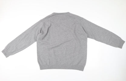 Marks and Spencer Men’s Grey Argyle Lambswool Jumper XL