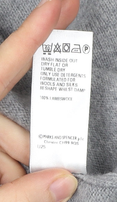 Marks and Spencer Men’s Grey Argyle Lambswool Jumper XL