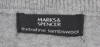 Marks and Spencer Men’s Grey Argyle Lambswool Jumper XL