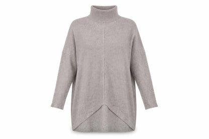 Blue Vanilla Women Beige Roll Neck Oversized Jumper Dress One Size