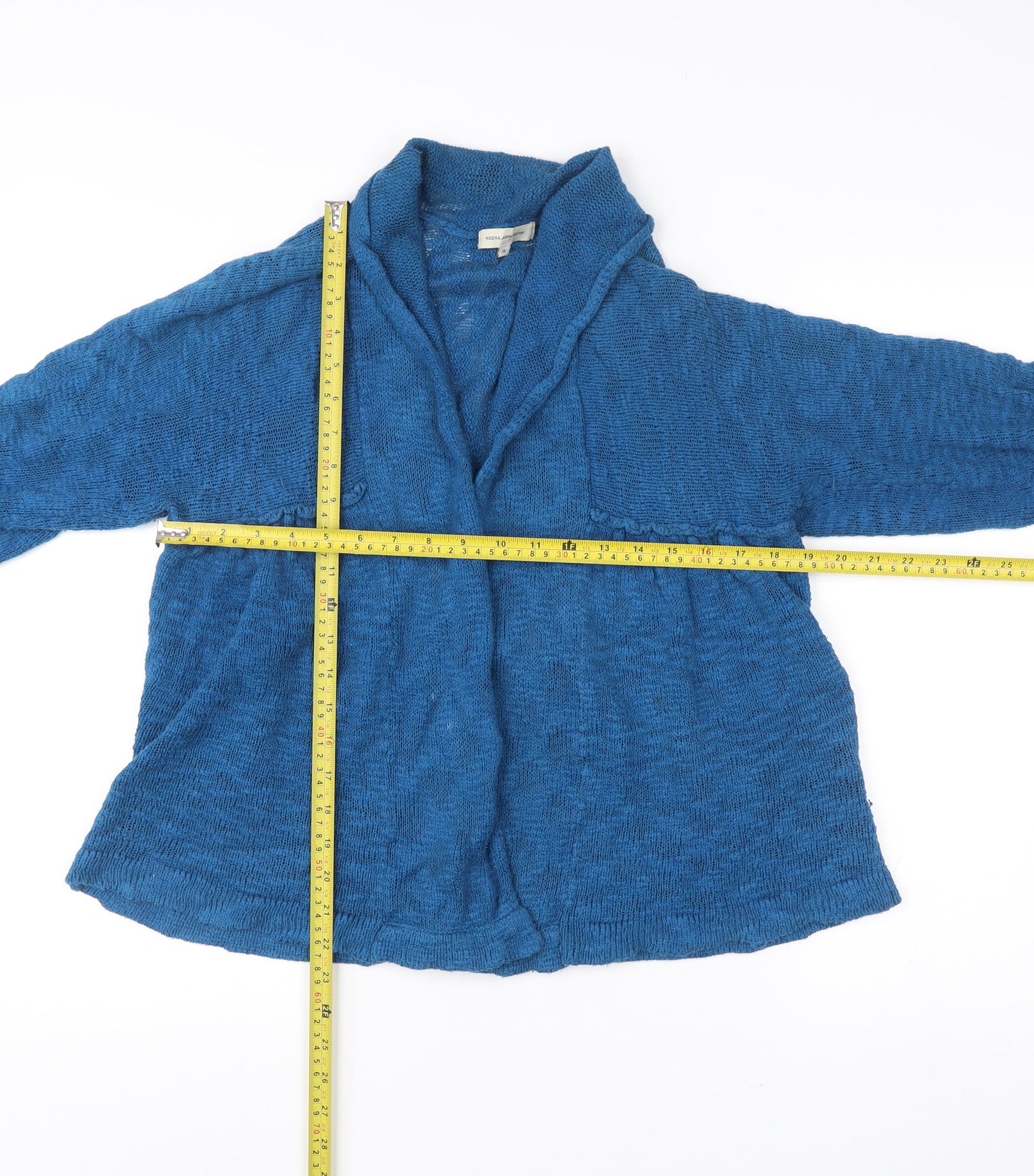 Rocha.John Rocha Women’s Blue Knit Cotton Cardigan Size 18