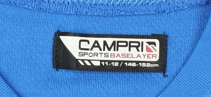 Campri Boys Blue Long Sleeve Sports Base Layer Top 11-12Y Athletic Fit