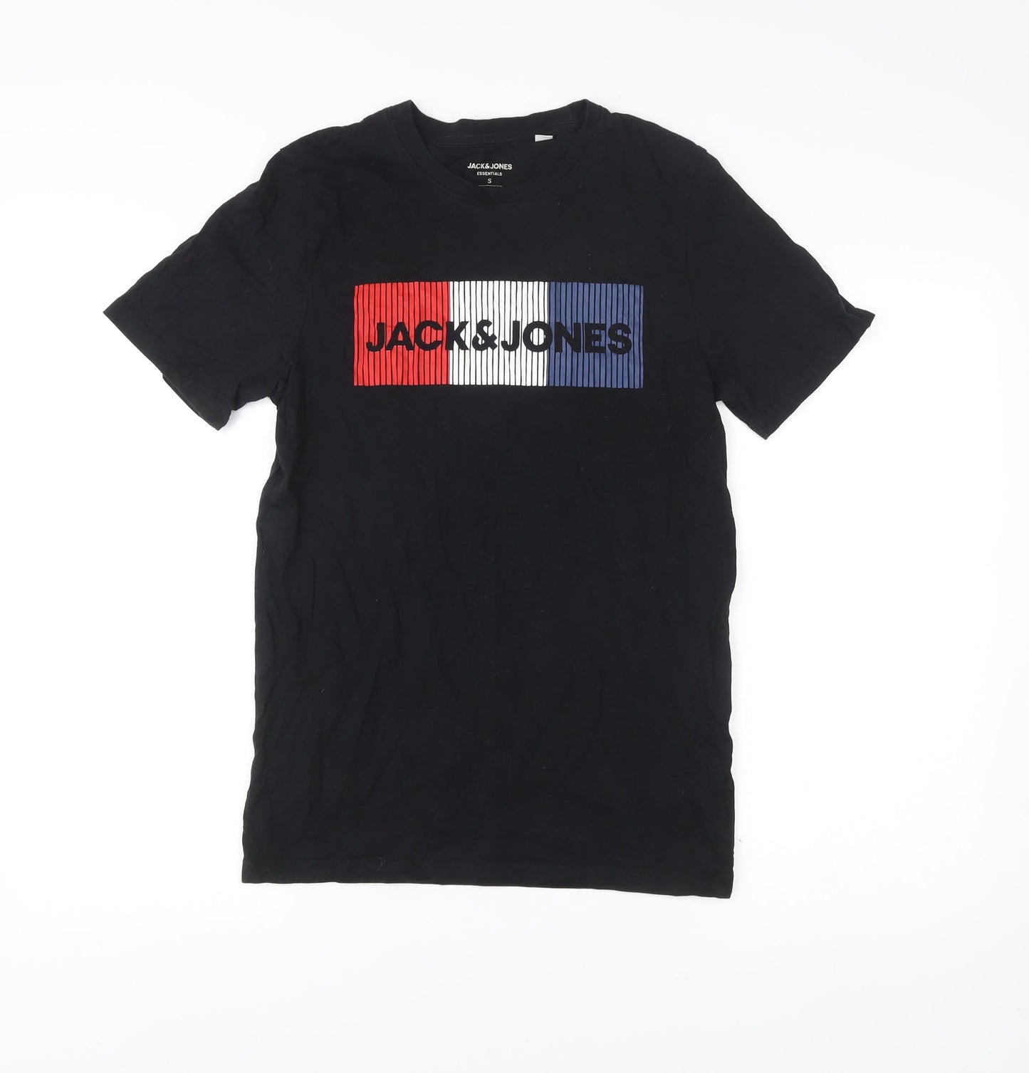 Jack & Jones Men’s Black S Graphic Logo Short Sleeve T-Shirt