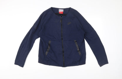 Nike Men's Blue Full Zip Basic Jacket Size M Cotton Blend
