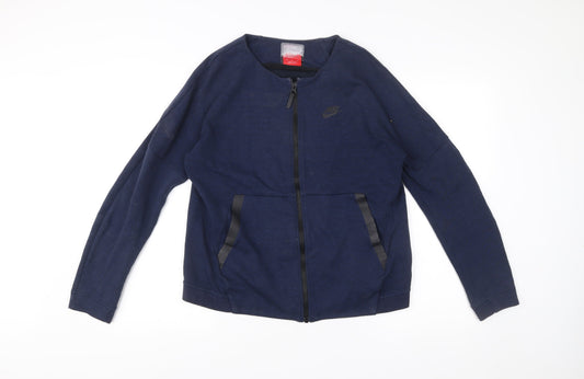 Nike Men's Blue Full Zip Basic Jacket Size M Cotton Blend