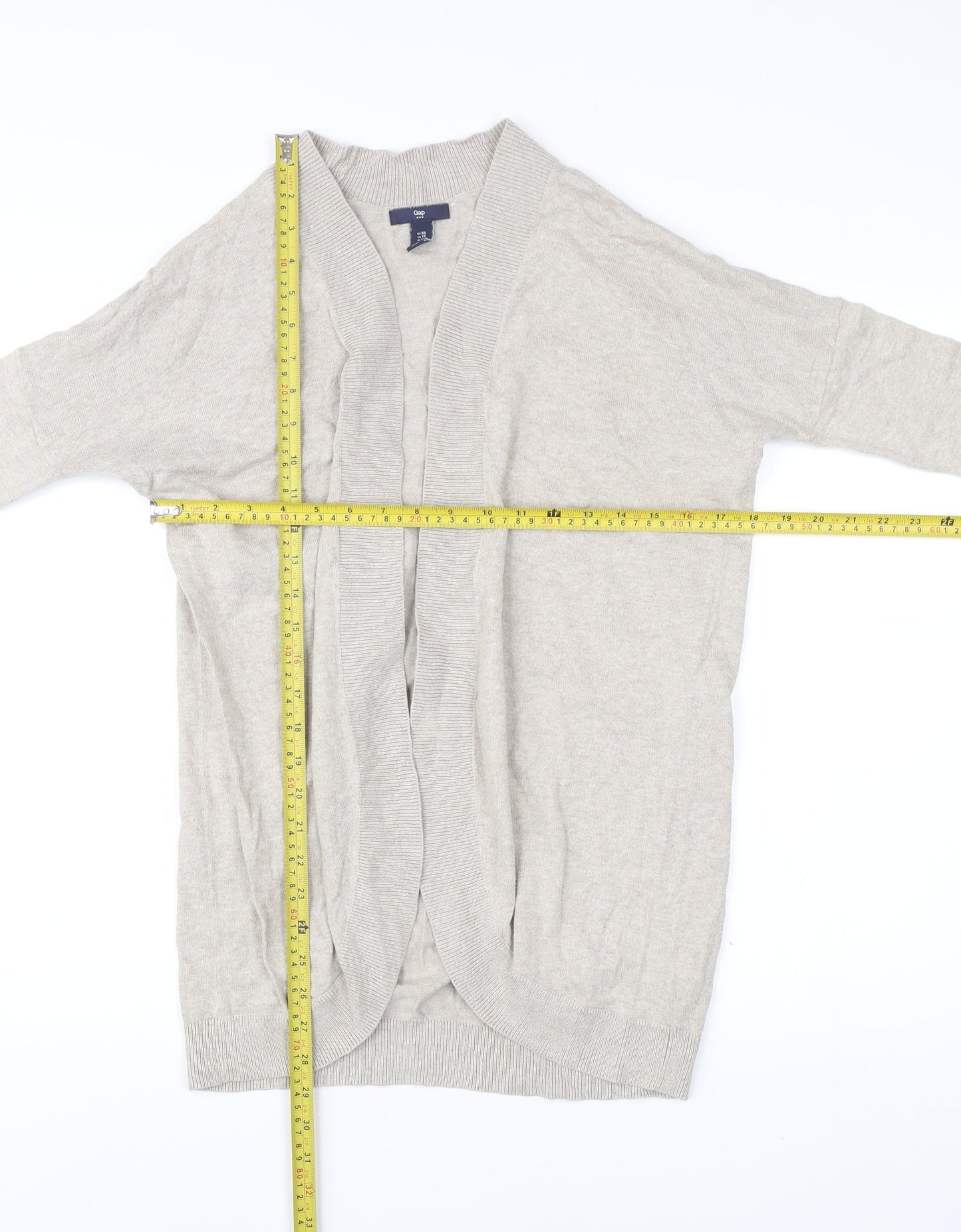 Gap Womens Beige XS Knit Open Cardigan Jumper Cotton Long Sleeve