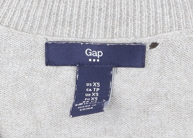 Gap Womens Beige XS Knit Open Cardigan Jumper Cotton Long Sleeve