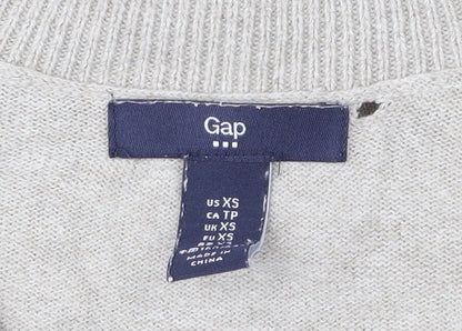 Gap Womens Beige XS Knit Open Cardigan Jumper Cotton Long Sleeve