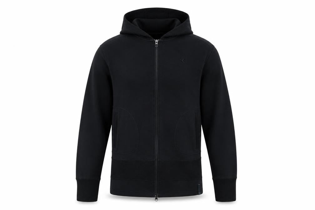 Mens UK Size M DOMYOS Black Full Zip Hoodie