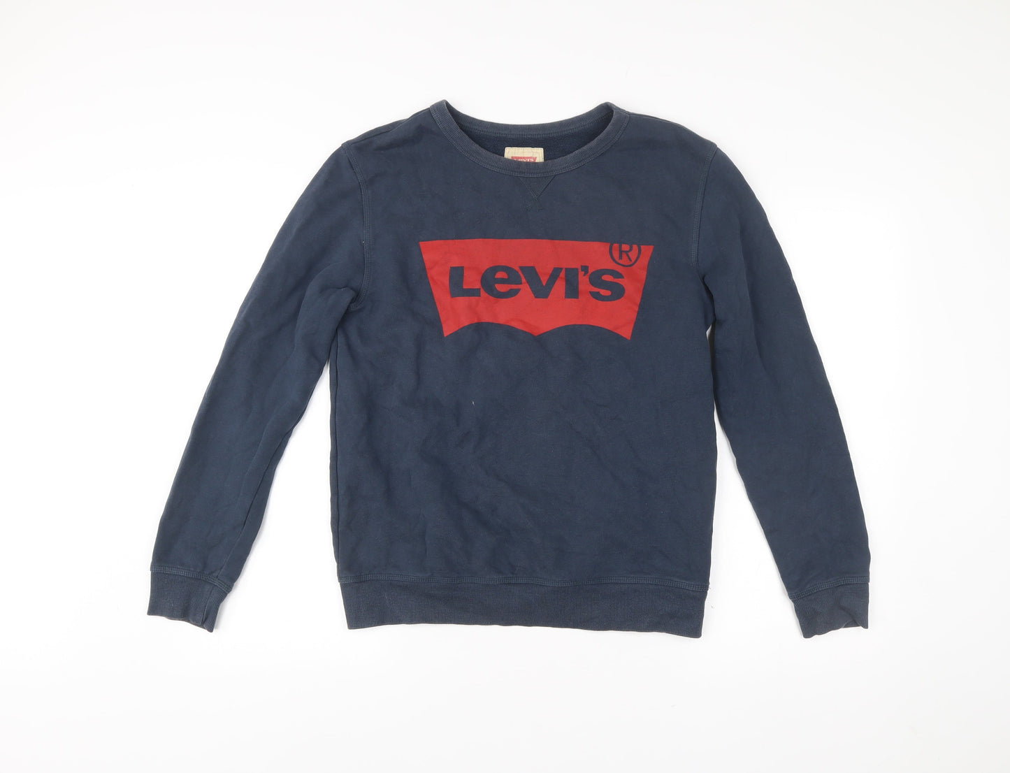 Levi's Teens Blue Pullover Sweatshirt Logo Print Crew Neck Size 16