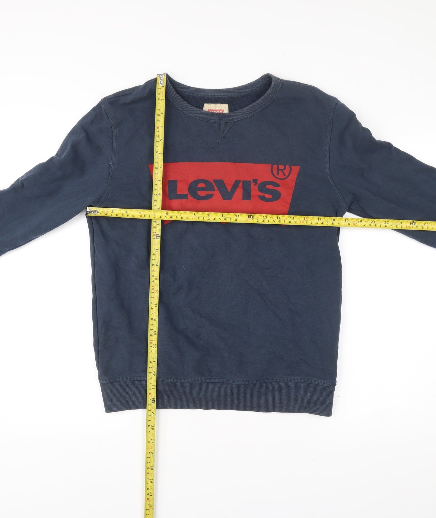 Levi's Teens Blue Pullover Sweatshirt Logo Print Crew Neck Size 16