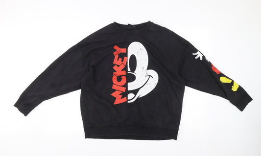 Disney Primark Women’s Black Mickey Mouse XS Sweatshirt Cotton Blend