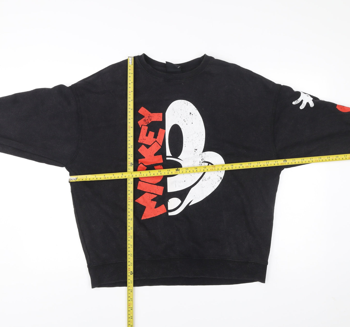 Disney Primark Women’s Black Mickey Mouse XS Sweatshirt Cotton Blend