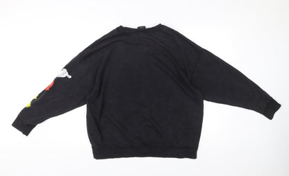 Disney Primark Women’s Black Mickey Mouse XS Sweatshirt Cotton Blend