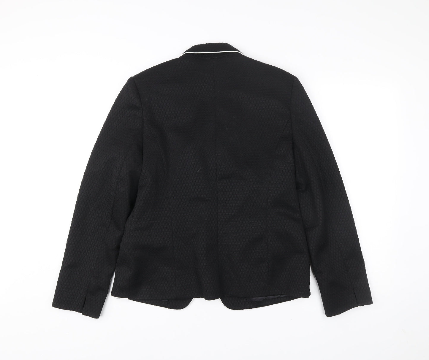 Tu Womens Black Size 14 Blazer Jacket Notch Lapel One Button Workwear