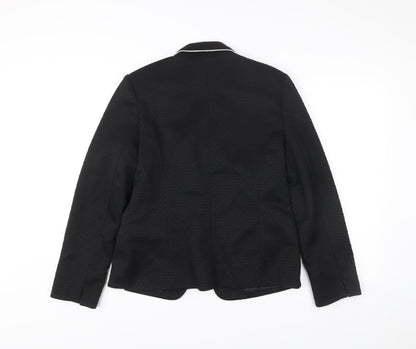 Tu Womens Black Size 14 Blazer Jacket Notch Lapel One Button Workwear