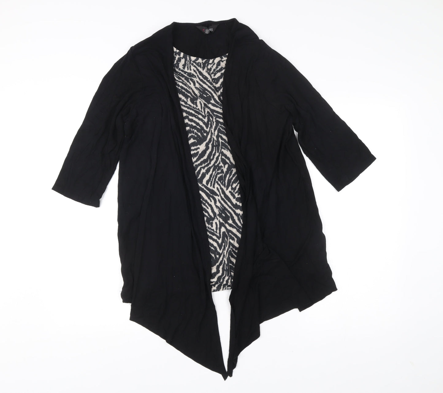 Womens UK Size 16 Yours Black Tunic Blouse