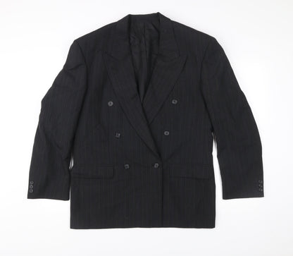 Marks & Spencer Men’s Grey Pinstripe 40R Wool Blend Double-Breasted Blazer