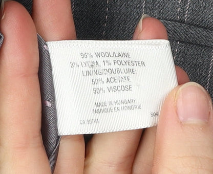 Country Casuals Womens Grey Pinstripe Wool Blazer Size 12 Single-Breasted