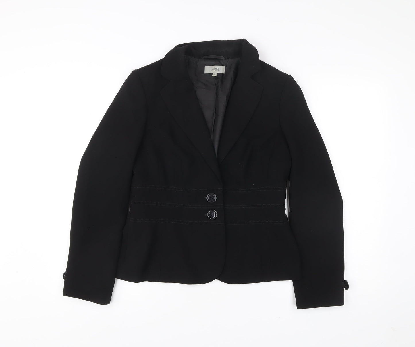 Marks and Spencer Women’s Black Size 12 Tailored Blazer Jacket