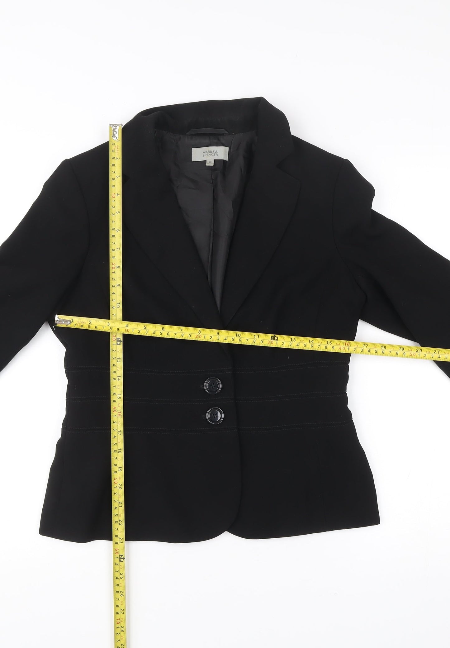 Marks and Spencer Women’s Black Size 12 Tailored Blazer Jacket