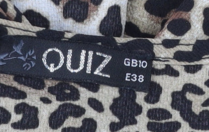 Quiz Women’s Brown Leopard Print V-Neck Playsuit Size 10