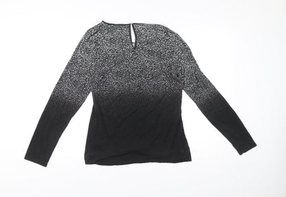 Womens UK Size L Oasis Black Basic Blouse