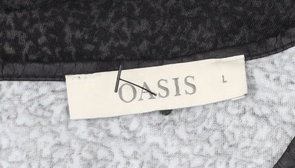 Womens UK Size L Oasis Black Basic Blouse