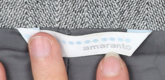 Amaranto Women’s Grey Tweed Herringbone Trumpet Skirt Size 18