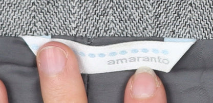 Amaranto Women’s Grey Tweed Herringbone Trumpet Skirt Size 18