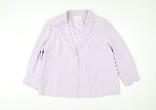 Ann Harvey Womens Purple Silk Plus Size 22 Single Breasted Suit Jacket