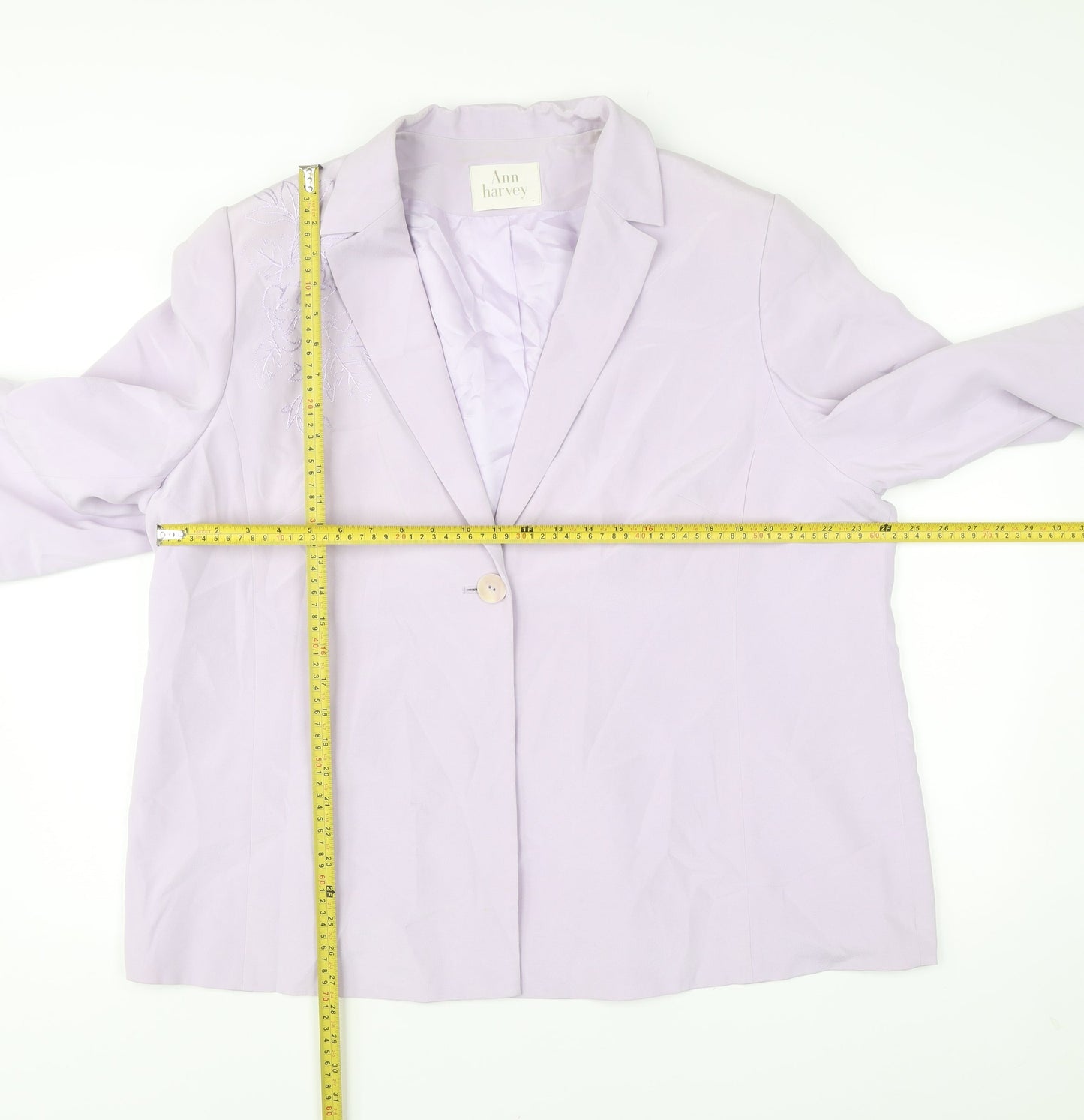 Ann Harvey Womens Purple Silk Plus Size 22 Single Breasted Suit Jacket