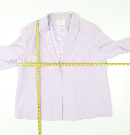 Ann Harvey Womens Purple Silk Plus Size 22 Single Breasted Suit Jacket