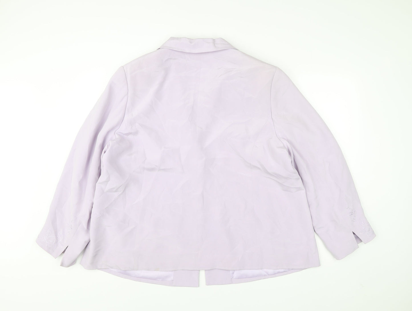 Ann Harvey Womens Purple Silk Plus Size 22 Single Breasted Suit Jacket