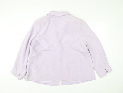 Ann Harvey Womens Purple Silk Plus Size 22 Single Breasted Suit Jacket