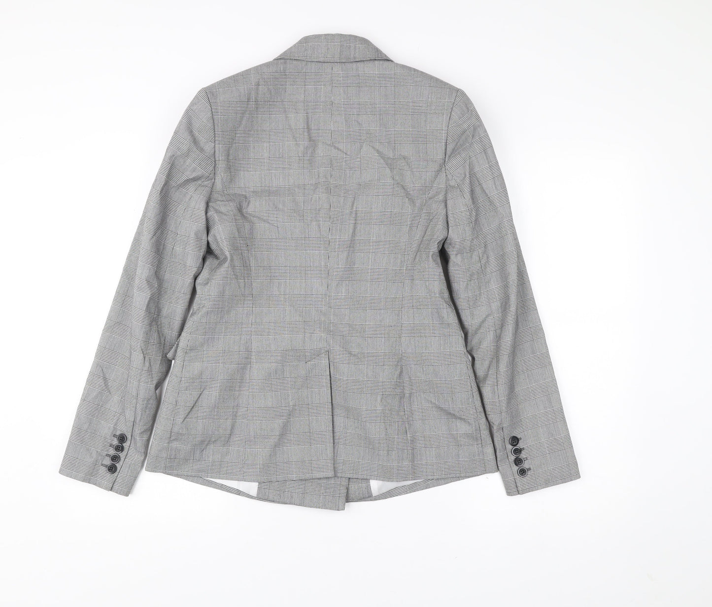 Principles Women Grey Check Double-Breasted Suit Jacket Size 10