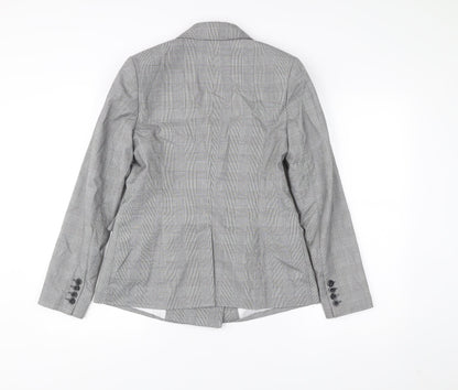 Principles Women Grey Check Double-Breasted Suit Jacket Size 10