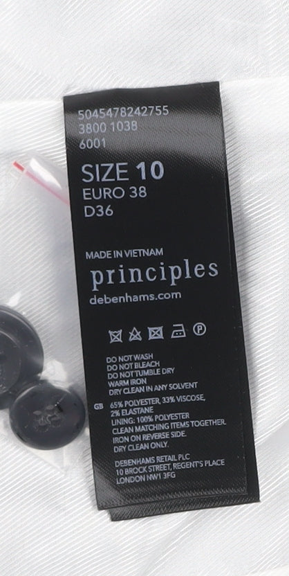 Principles Women Grey Check Double-Breasted Suit Jacket Size 10