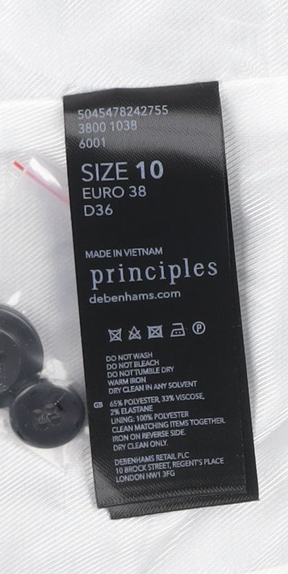 Principles Women Grey Check Double-Breasted Suit Jacket Size 10