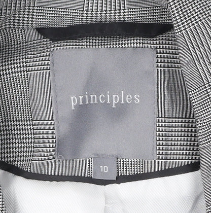 Principles Women Grey Check Double-Breasted Suit Jacket Size 10