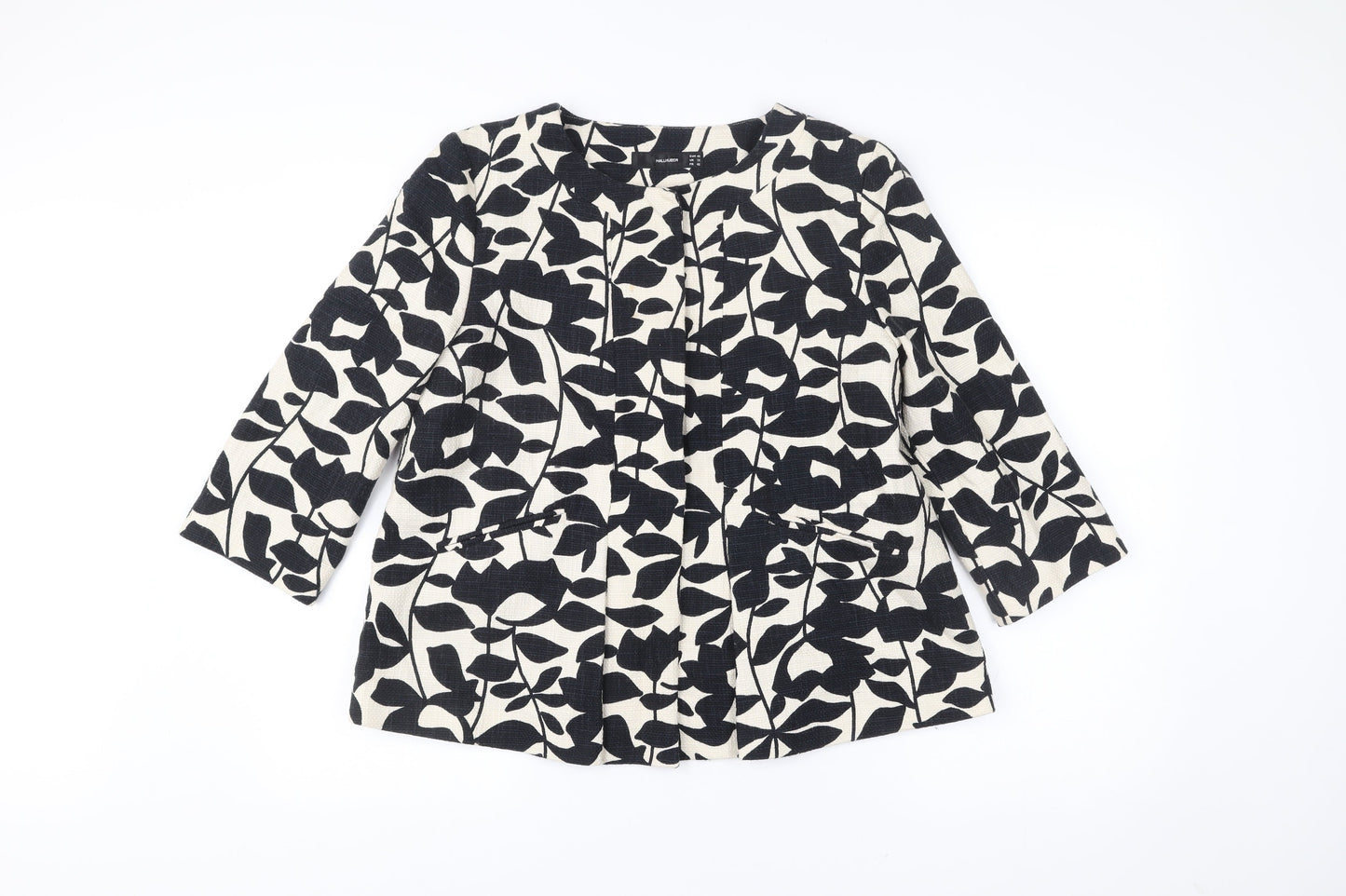 Hallhuber Women’s Black Floral Blazer Jacket UK 12 Cotton
