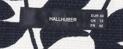 Hallhuber Women’s Black Floral Blazer Jacket UK 12 Cotton