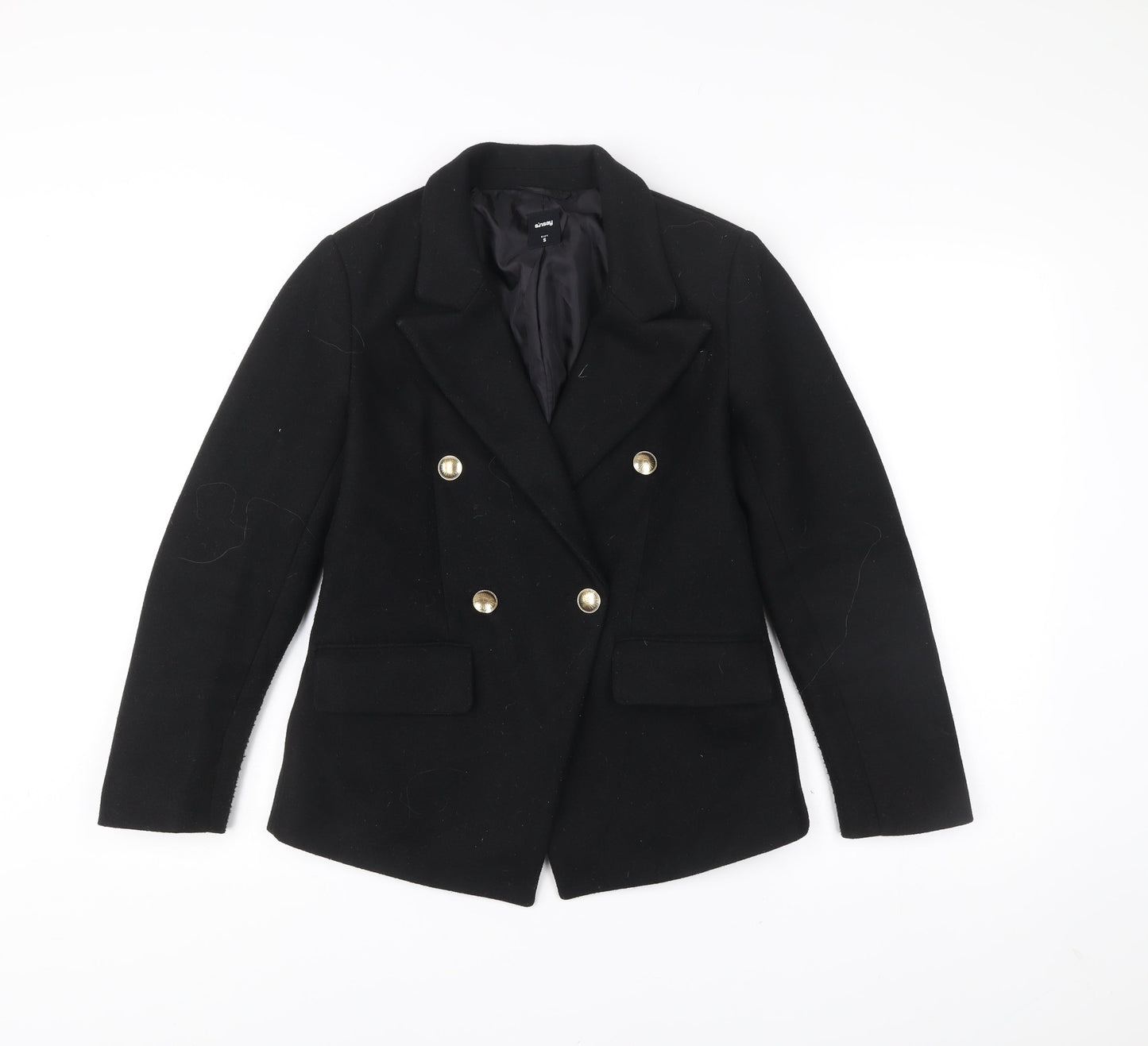 Sinsay Womens Black Polyester Blazer Jacket Size S Business Casual