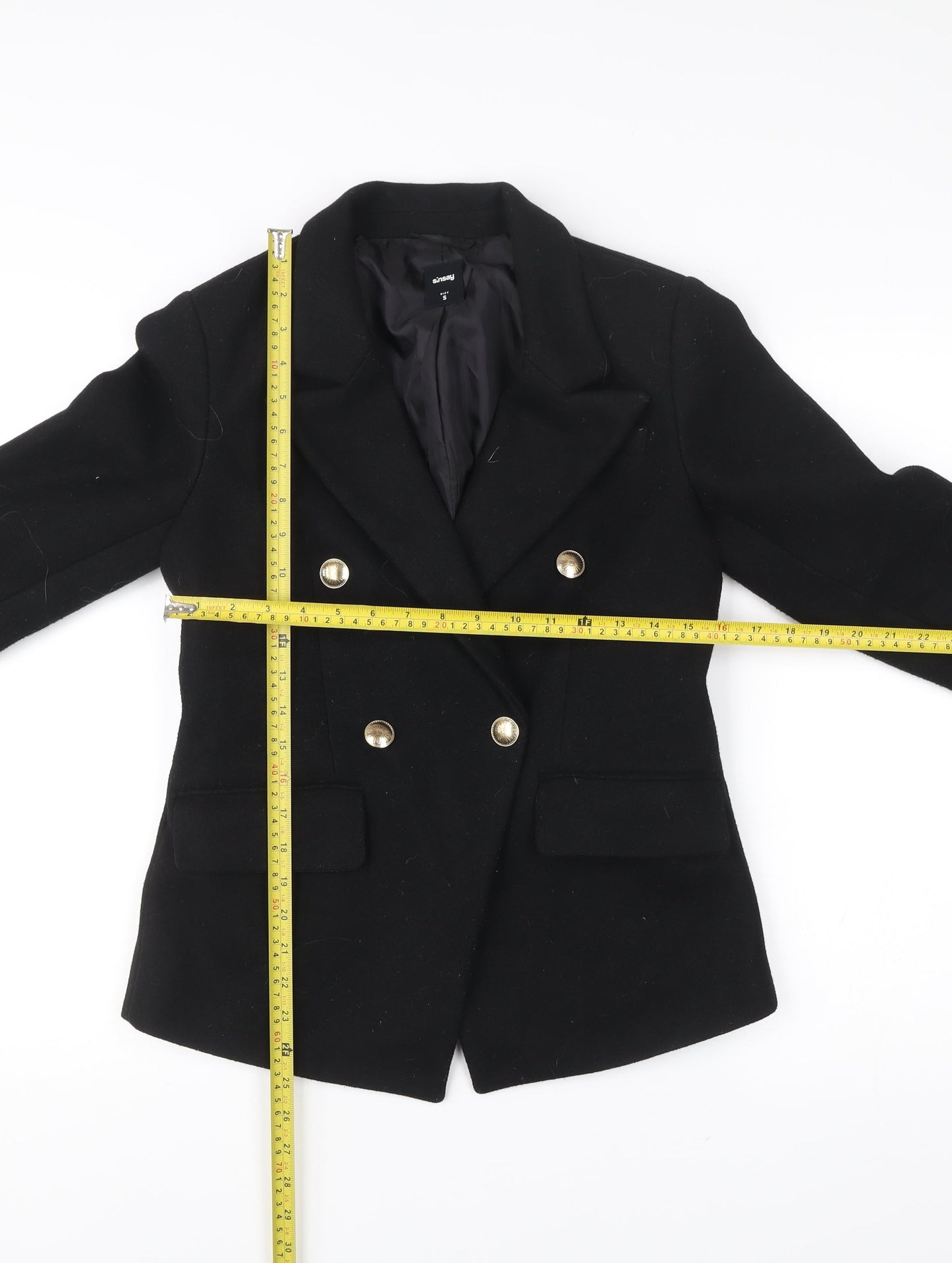 Sinsay Womens Black Polyester Blazer Jacket Size S Business Casual