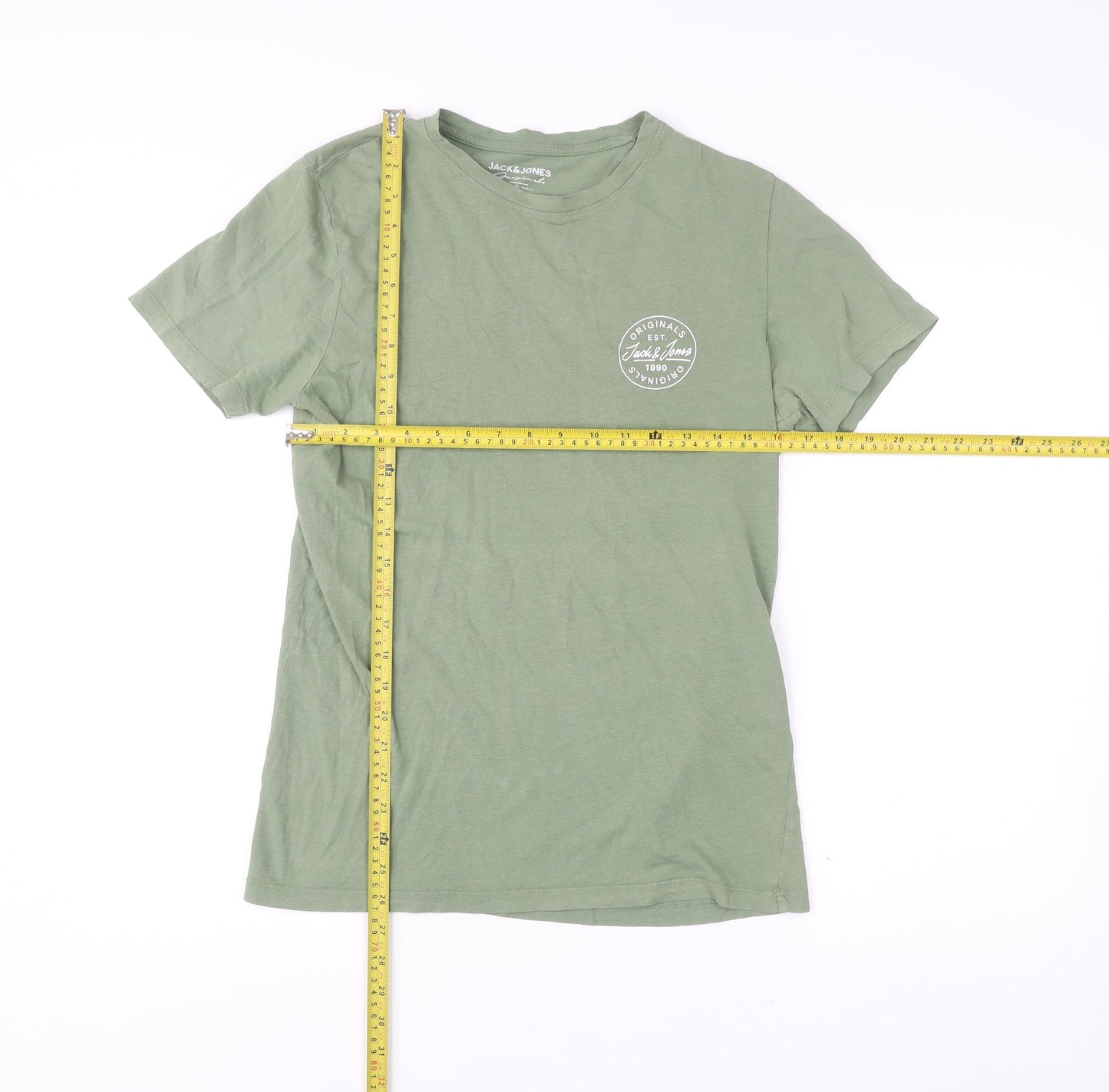 Jack & Jones Men’s Green Small Crew Neck Cotton T-Shirt