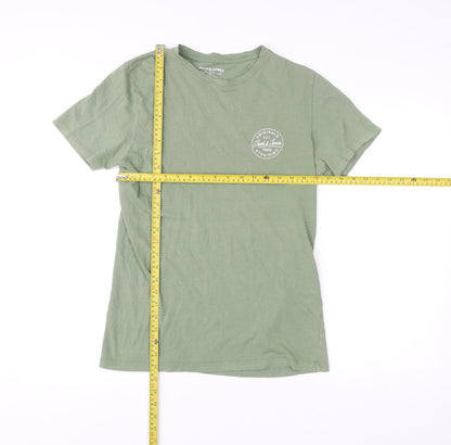 Jack & Jones Men’s Green Small Crew Neck Cotton T-Shirt