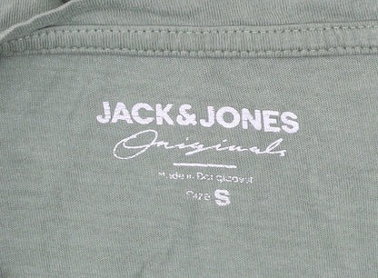 Jack & Jones Men’s Green Small Crew Neck Cotton T-Shirt