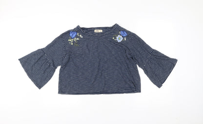 Womens UK Size S Hollister Blue Cropped Blouse