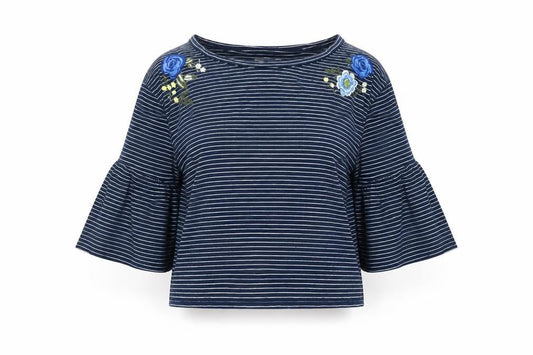 Womens UK Size S Hollister Blue Cropped Blouse