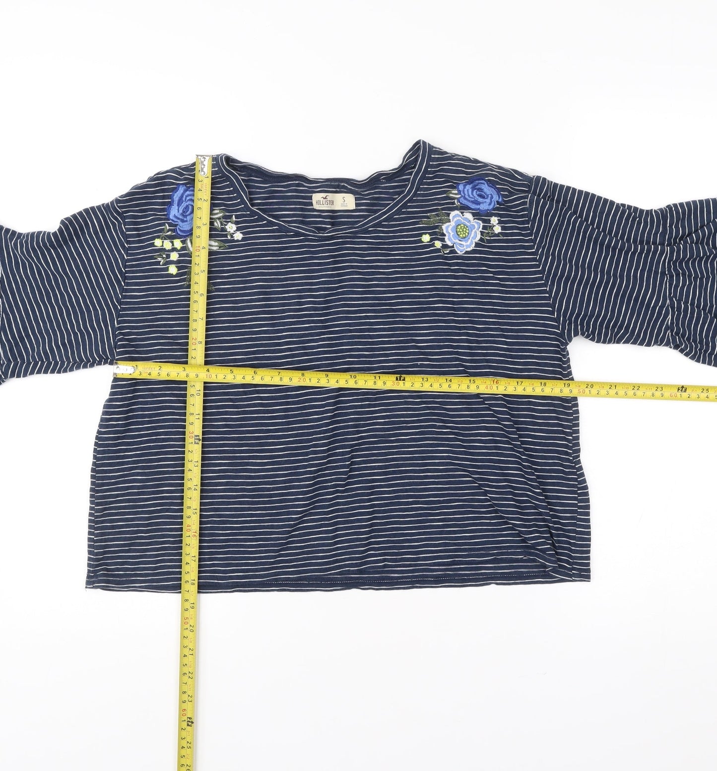 Womens UK Size S Hollister Blue Cropped Blouse